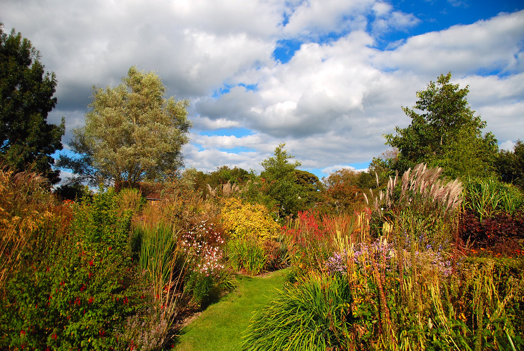 Neu angelegter Privatgarten mit Natursteinterrasse und Staudenbeeten im Breisgau